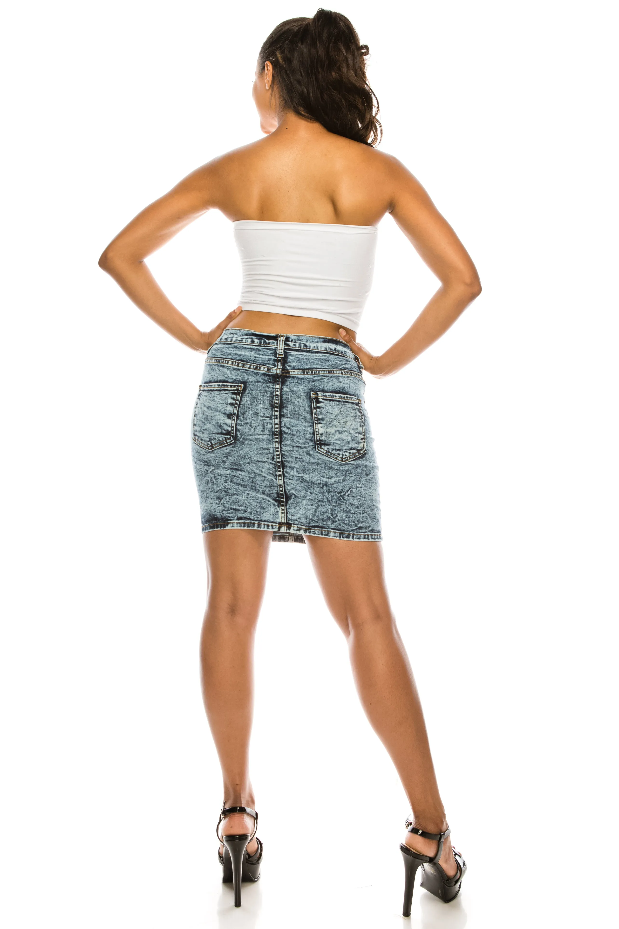 5033 Women's Acid Washed Mini Skirt