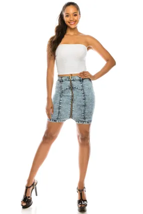 5036 Women's Acid Washed Mini Skirt