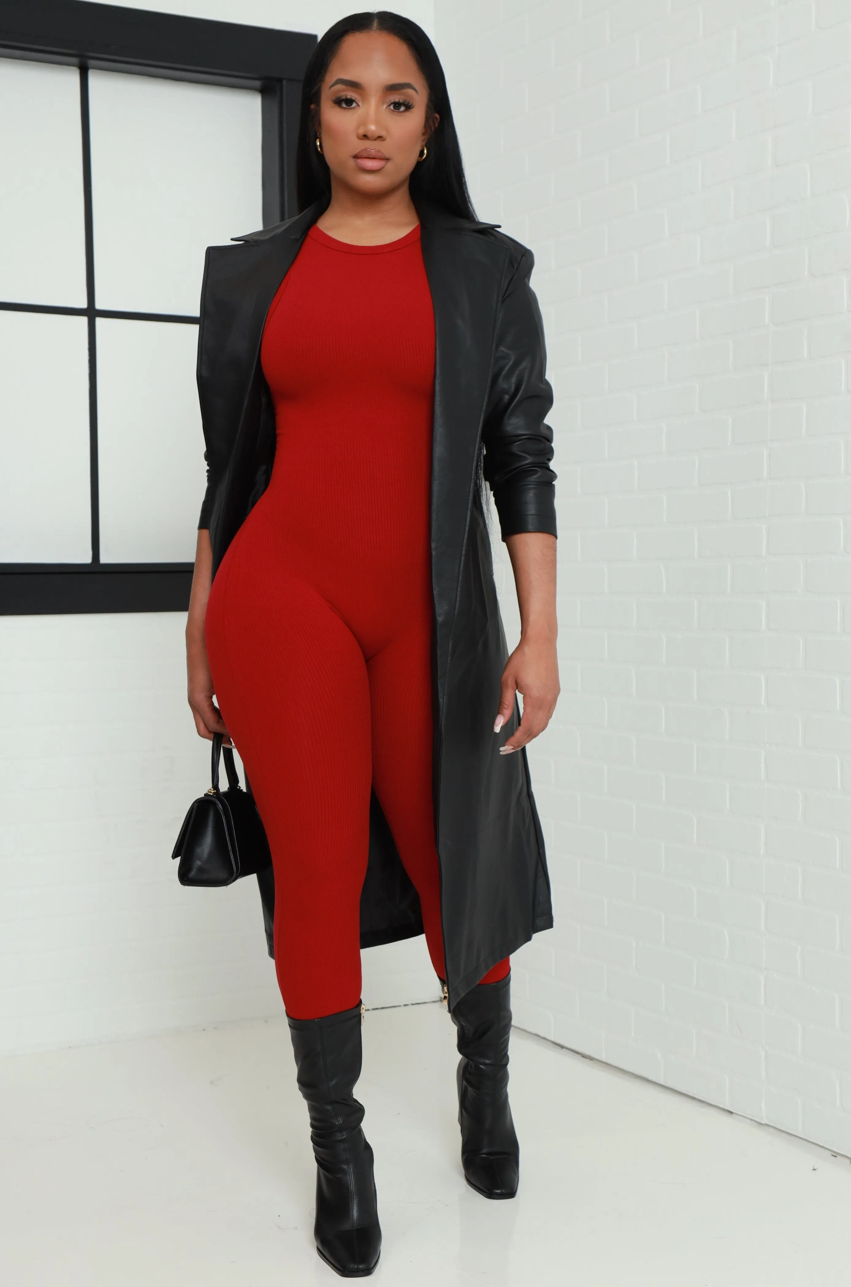 About That Snatched Cellulite Deleter Sleeveless Jumpsuit - Ruby