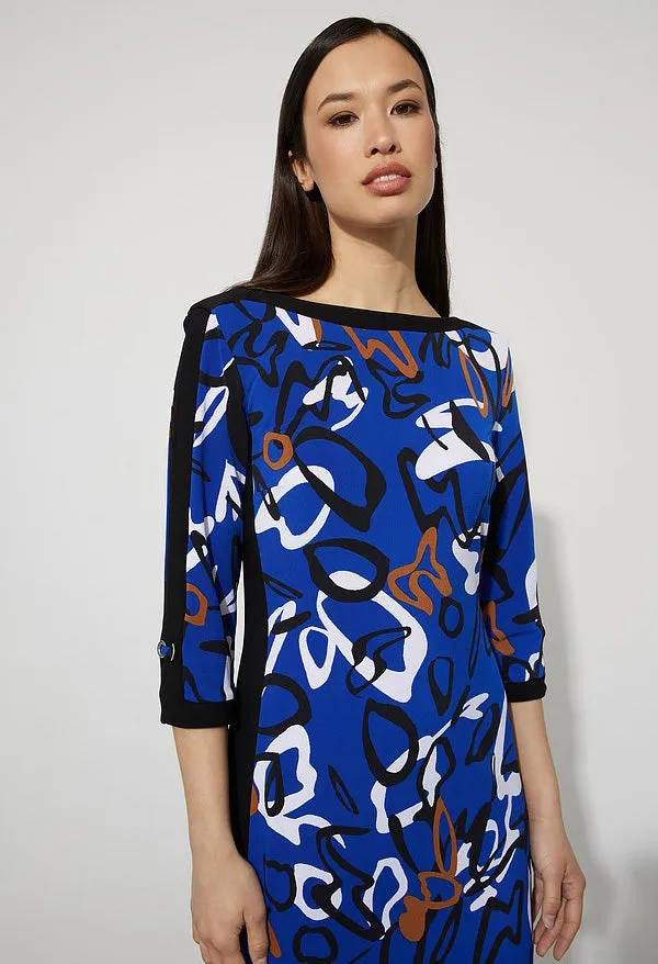 Abstract Print Sheath Dress