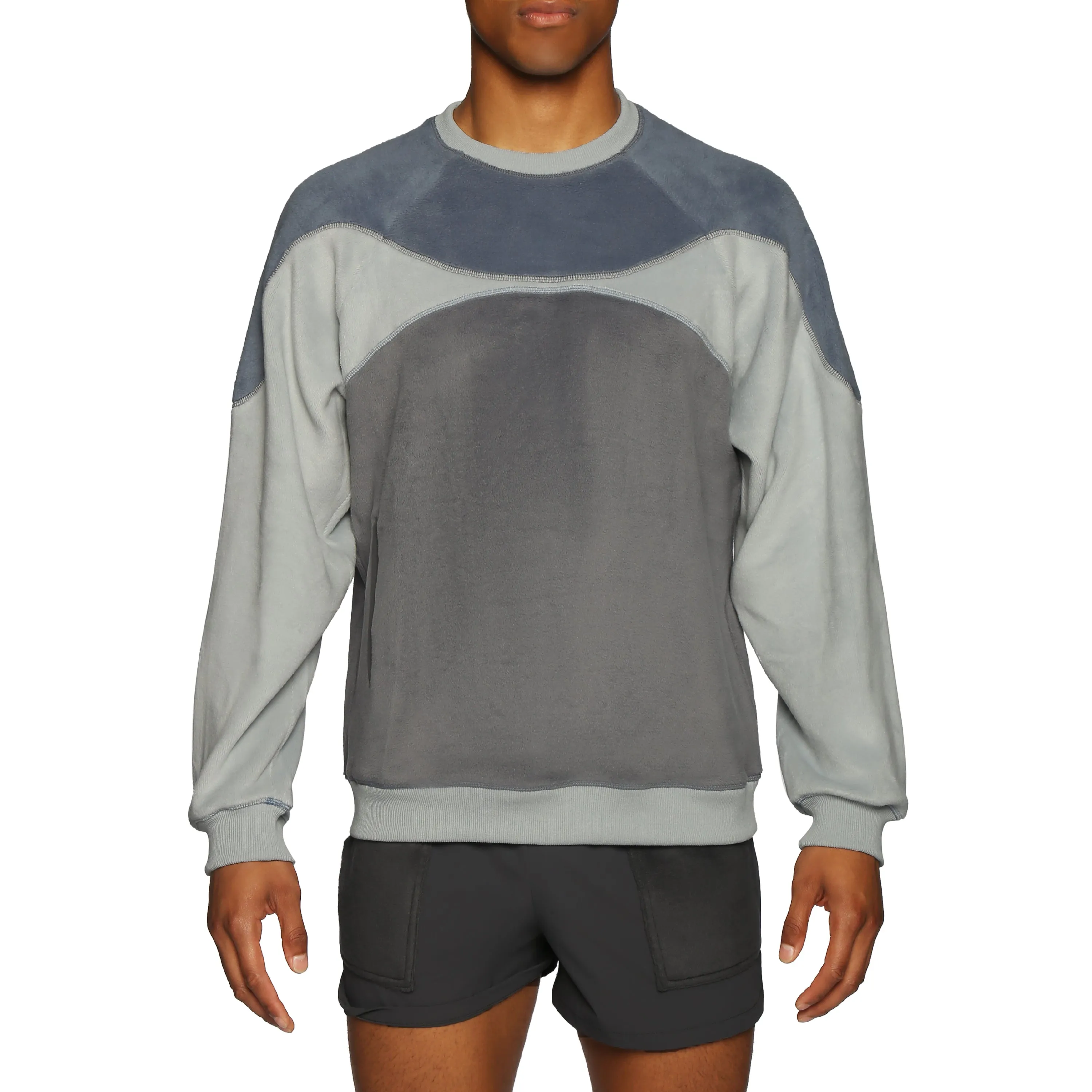 ALL NEW- ACTIONWEAR Chambray Ushuaia Fleece Color Block Sweatshirt