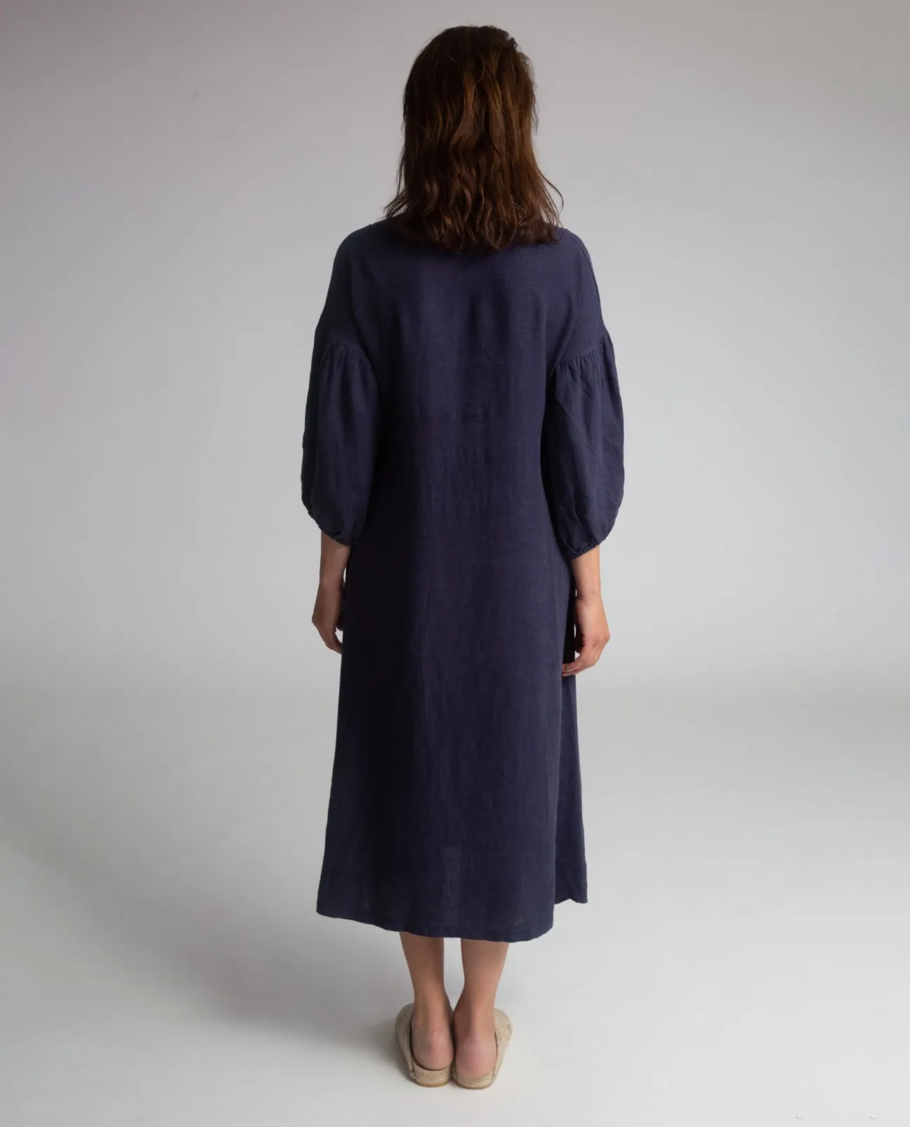 Andreia-May Linen Dress In Navy