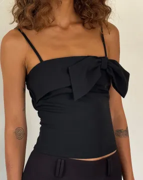 Antlia Bow Cami Top in Tailoring Black