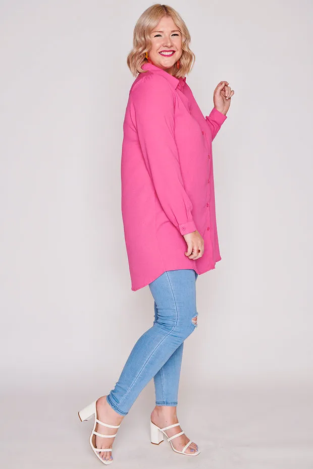 Asher Pink Longline Shirt