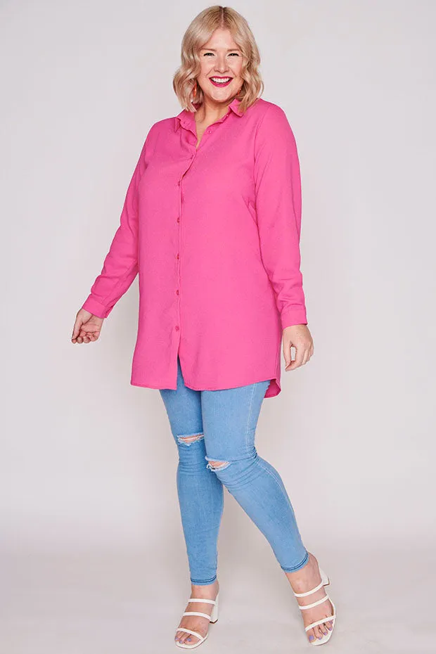 Asher Pink Longline Shirt