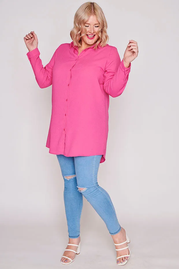 Asher Pink Longline Shirt