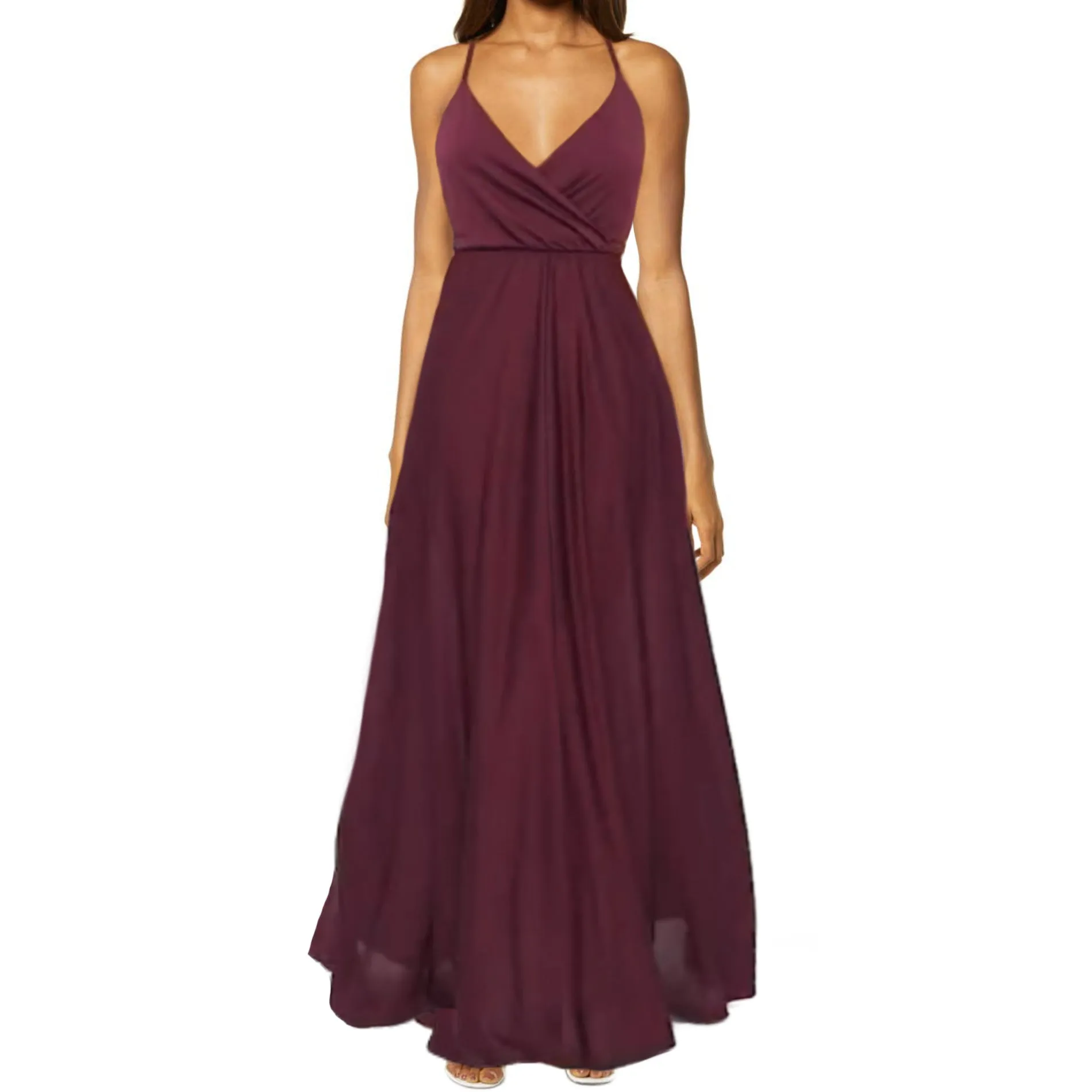 ASOS Wrap Front Cami Straps Tie Back Maxi Dress