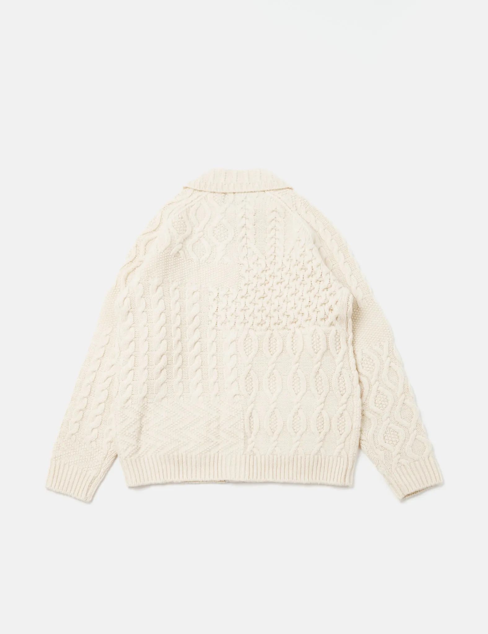 Beams Plus Alan Patchwork Cardigan - Off White