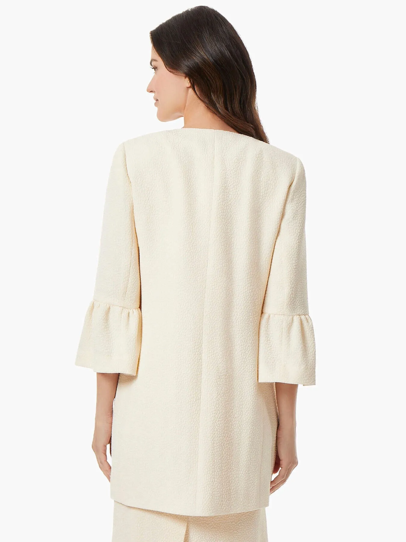 Bell Sleeve Textured Jacquard Duster