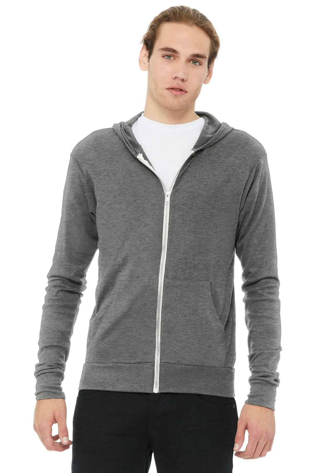 BELLA CANVAS Unisex Triblend Full-Zip Lightweight Hoodie. BC3939