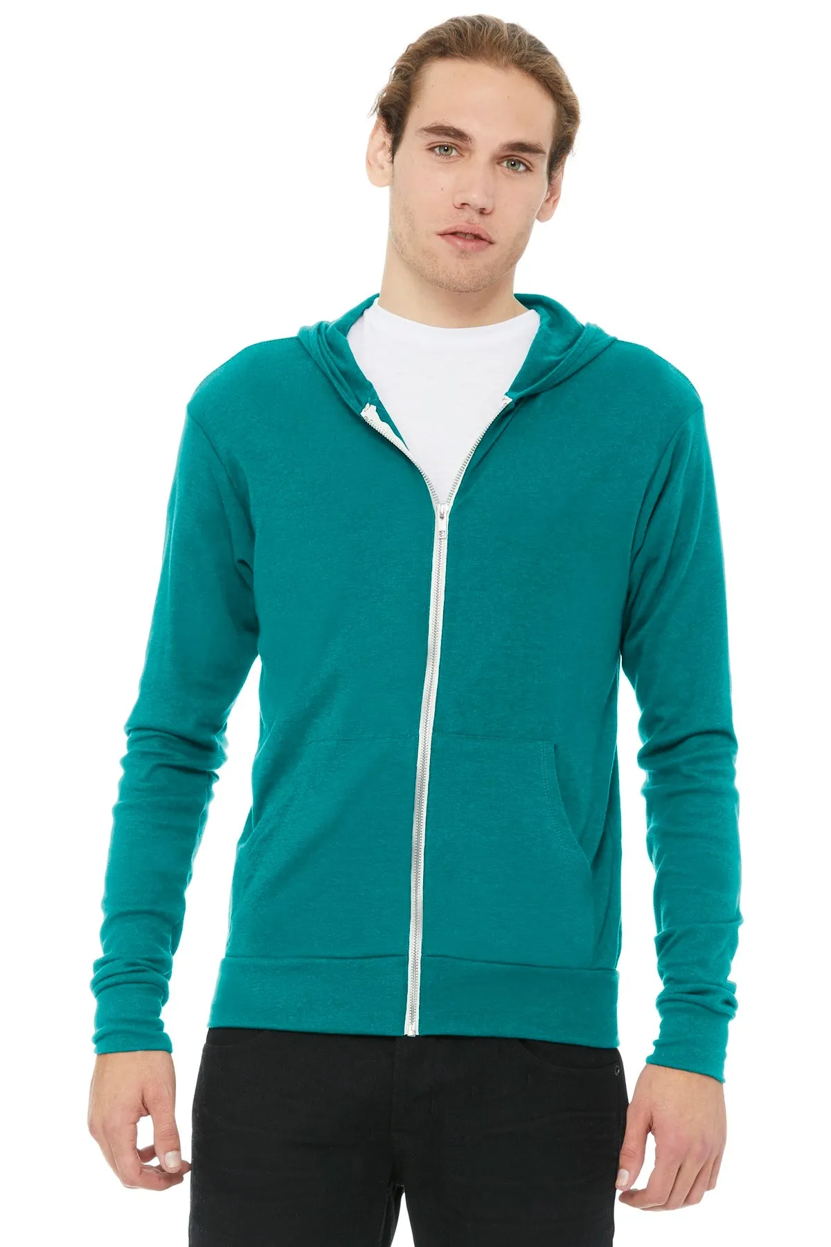 BELLA CANVAS Unisex Triblend Full-Zip Lightweight Hoodie. BC3939