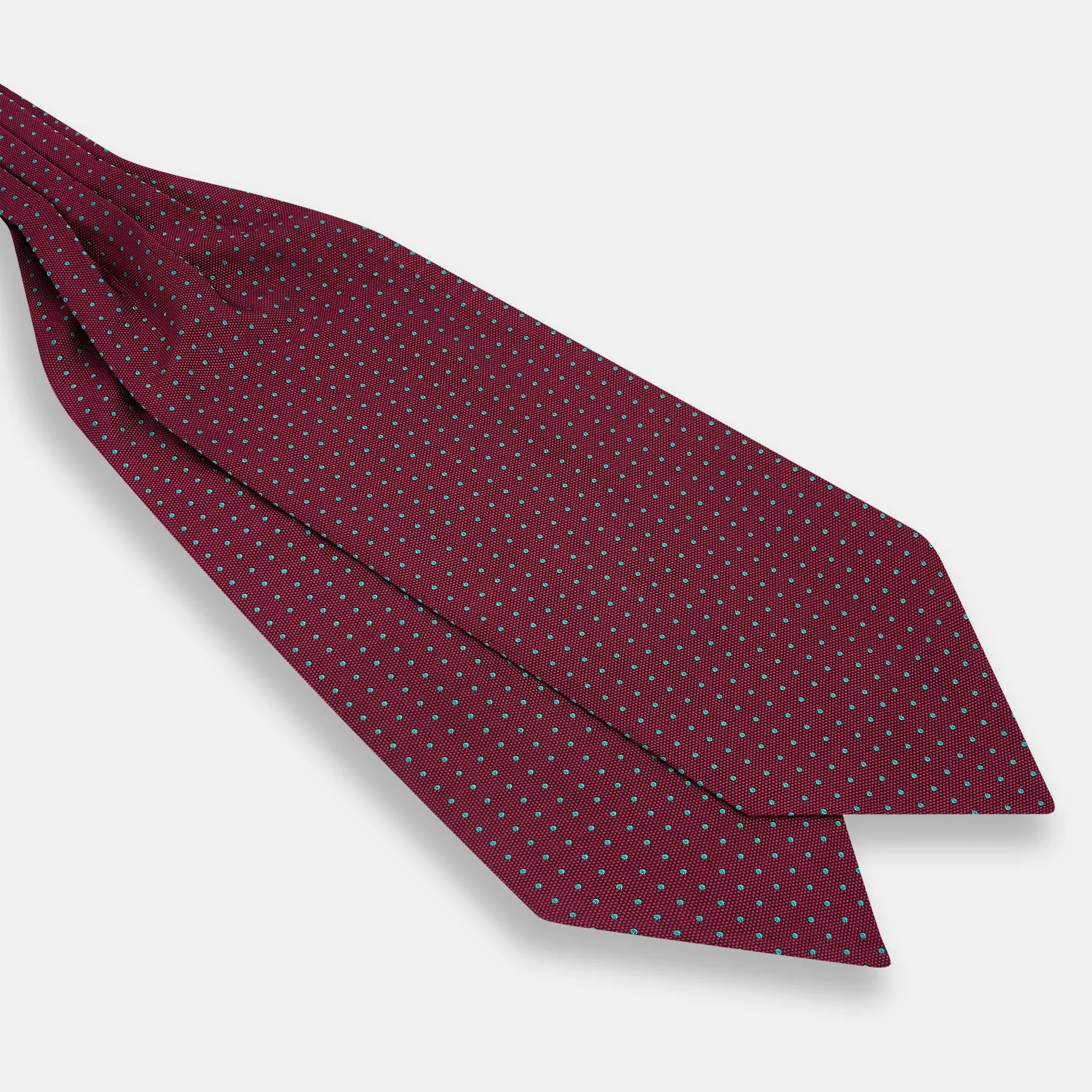 Blue and Burgundy Micro Dot Silk Cravat