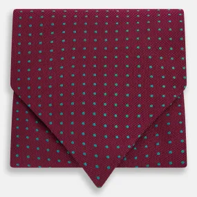 Blue and Burgundy Micro Dot Silk Cravat