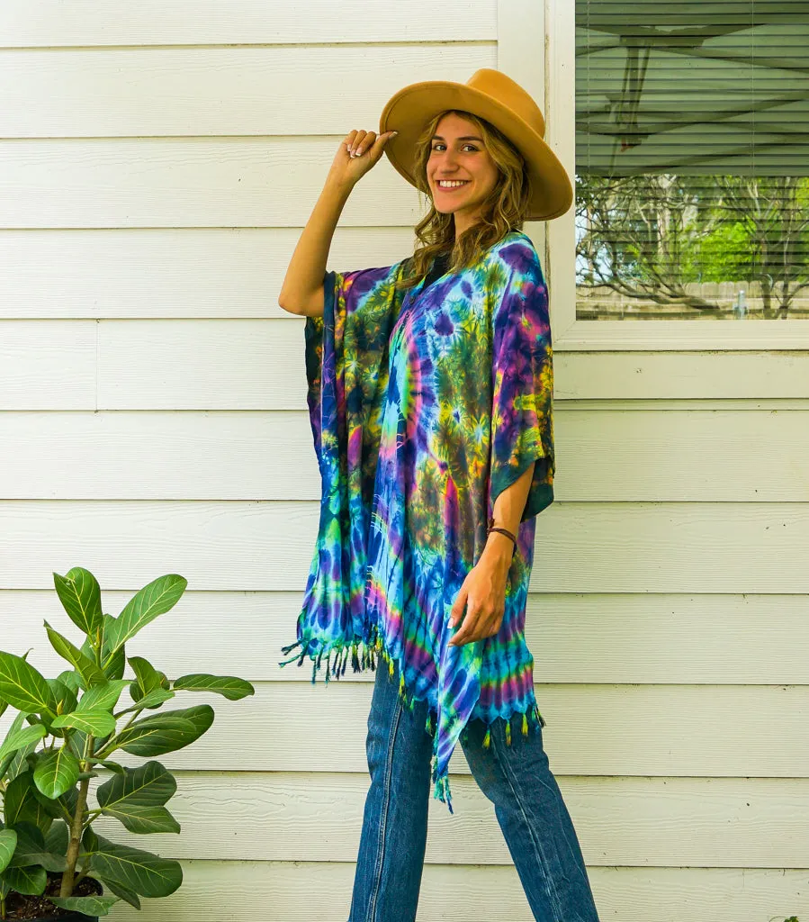 C3165- Hand Dyed Hippie Cardigan Cover Up