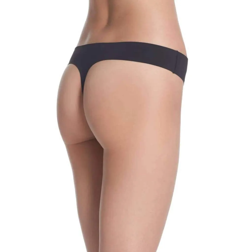 Calvin Klein QF4068 Logo-Waist Laser Thong SIZE LARGE Black NWT