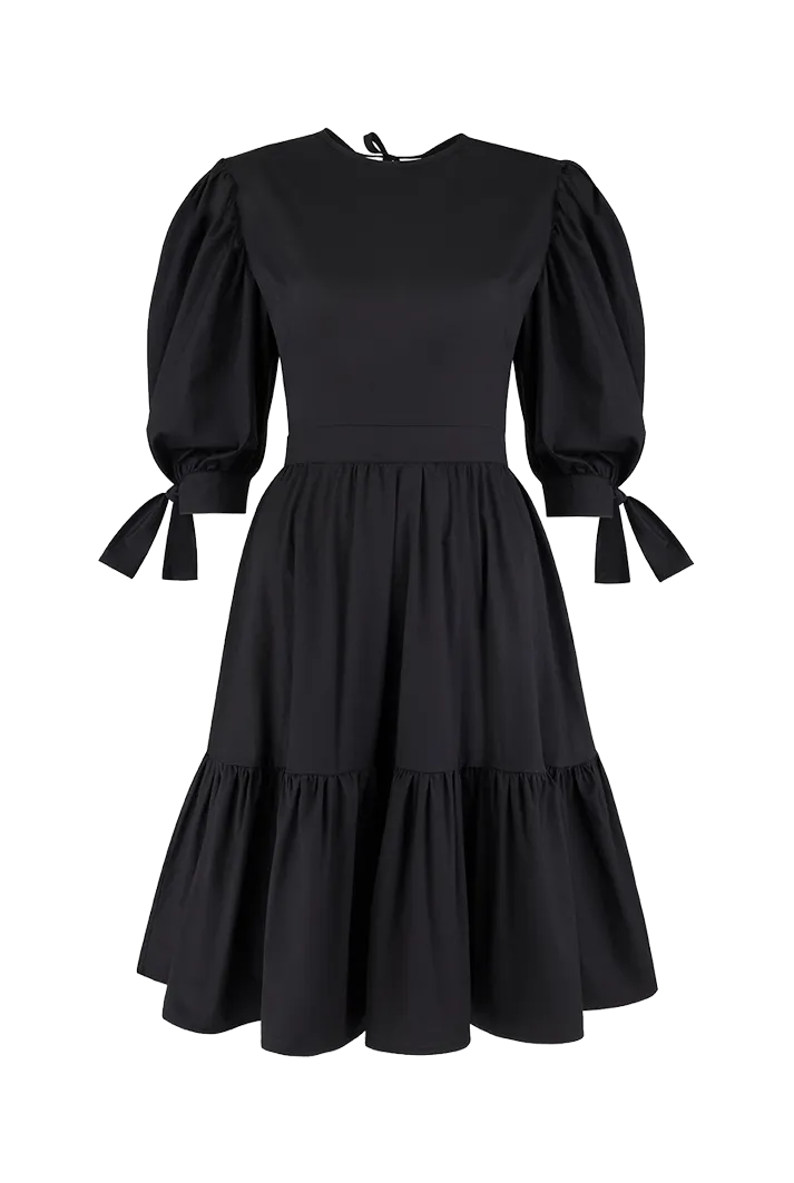 Caroline Black Cotton Dress