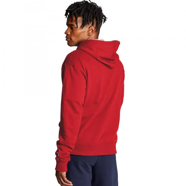 CHAMPION - Men - Powerblend Fleece Full-Zip Hoodie - Red