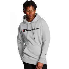 CHAMPION - Men - Script Print Pullover Hoodie - Oxford Grey