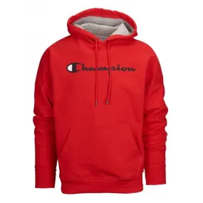 CHAMPION - Men - Script Print Pullover Hoodie - Team Red Scarlet