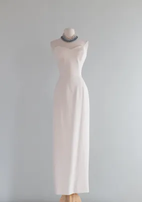 Chic 90s Minimalist Designer Wedding Gown By Patricia Rhodes / Small