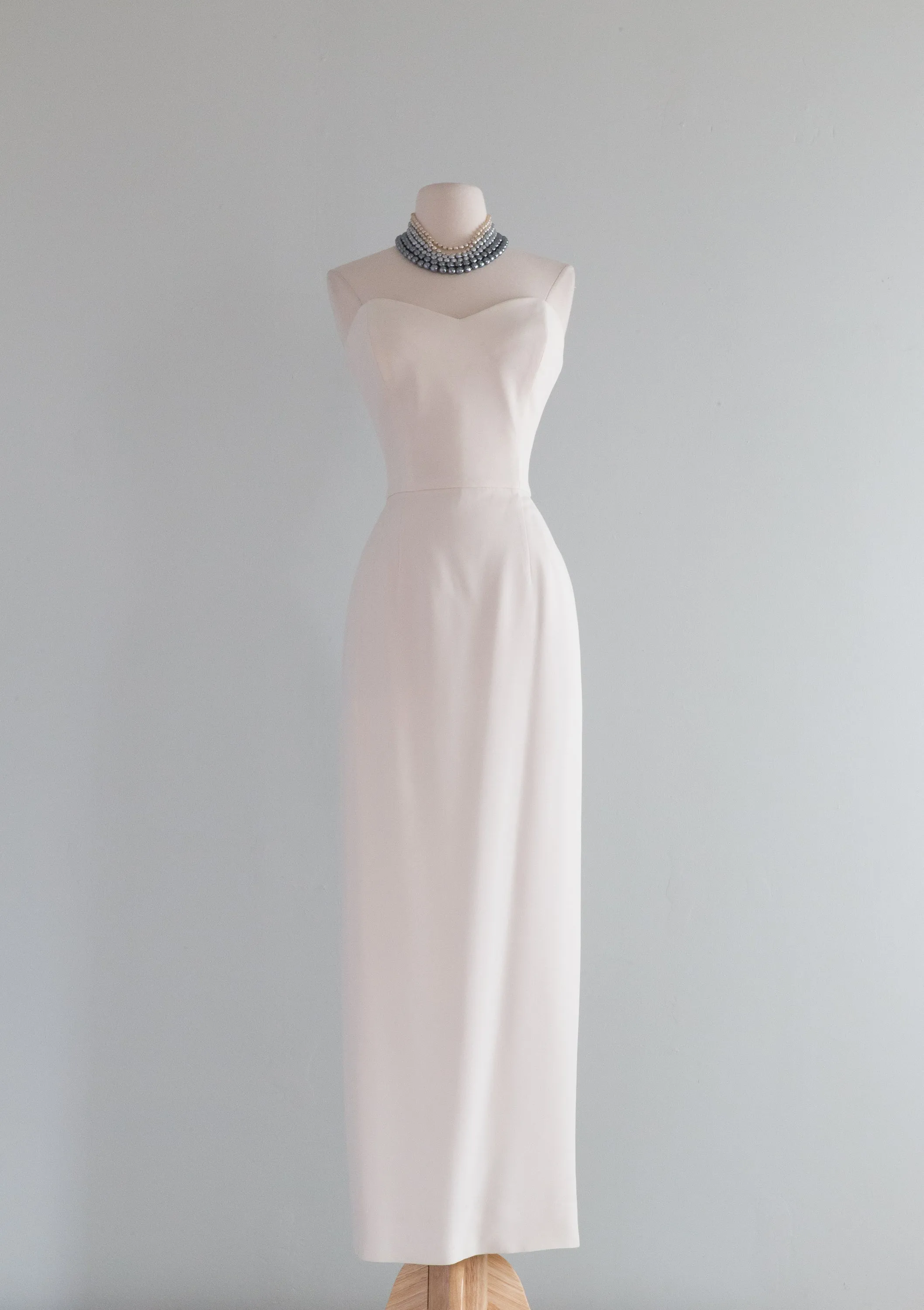 Chic 90s Minimalist Designer Wedding Gown By Patricia Rhodes / Small