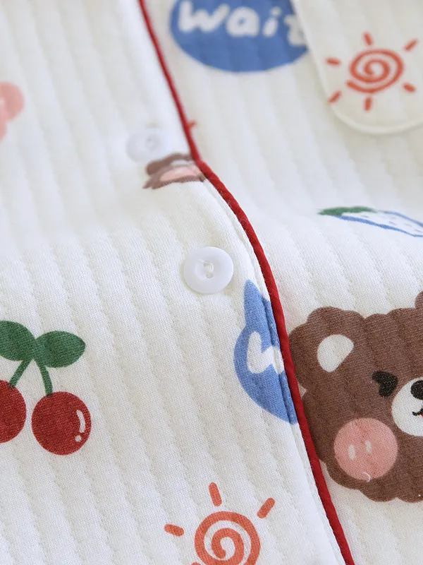 Cotton 2Pcs Bear Thicken Pajama Set