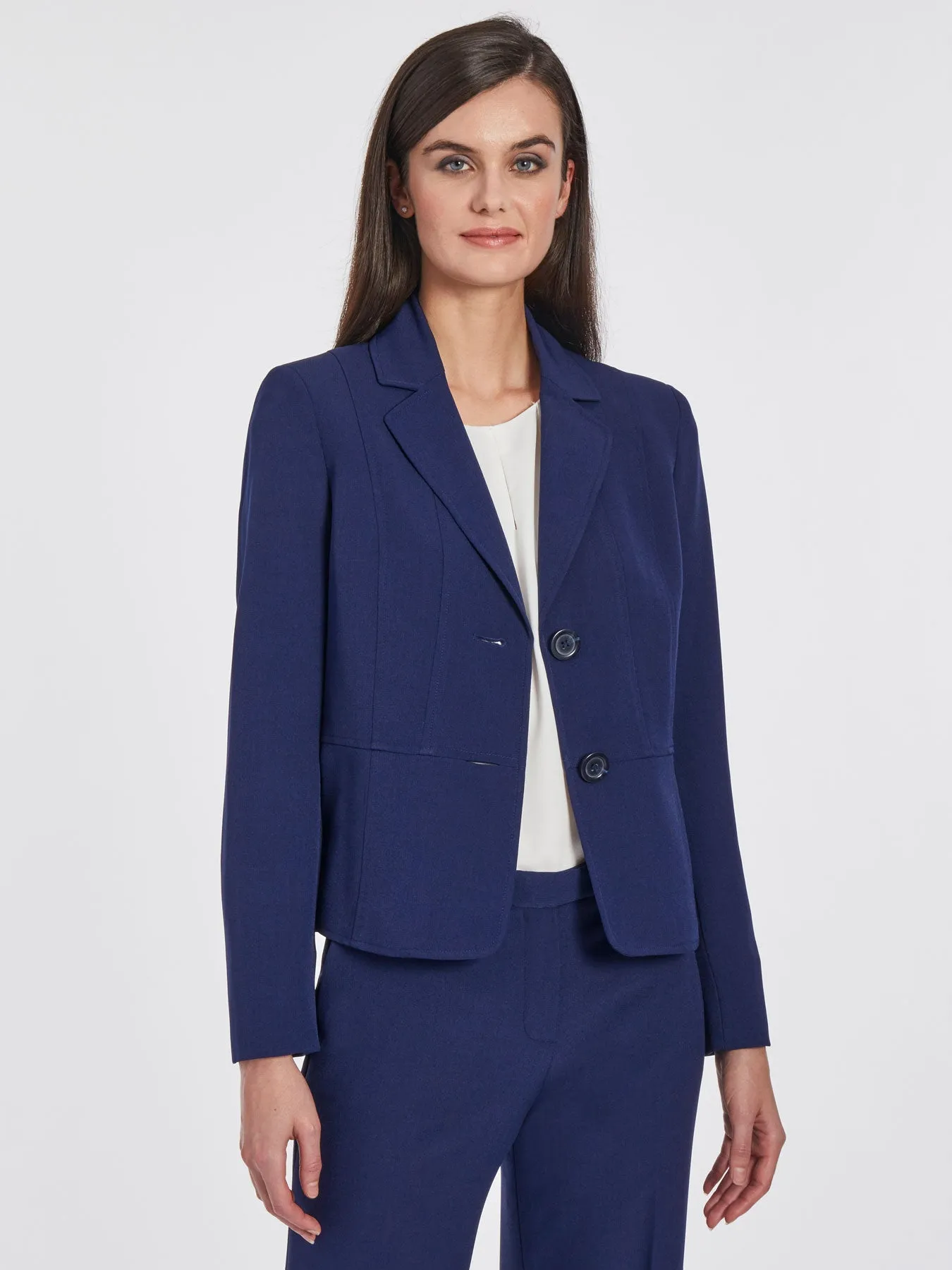 Crepe Two-Button Blazer