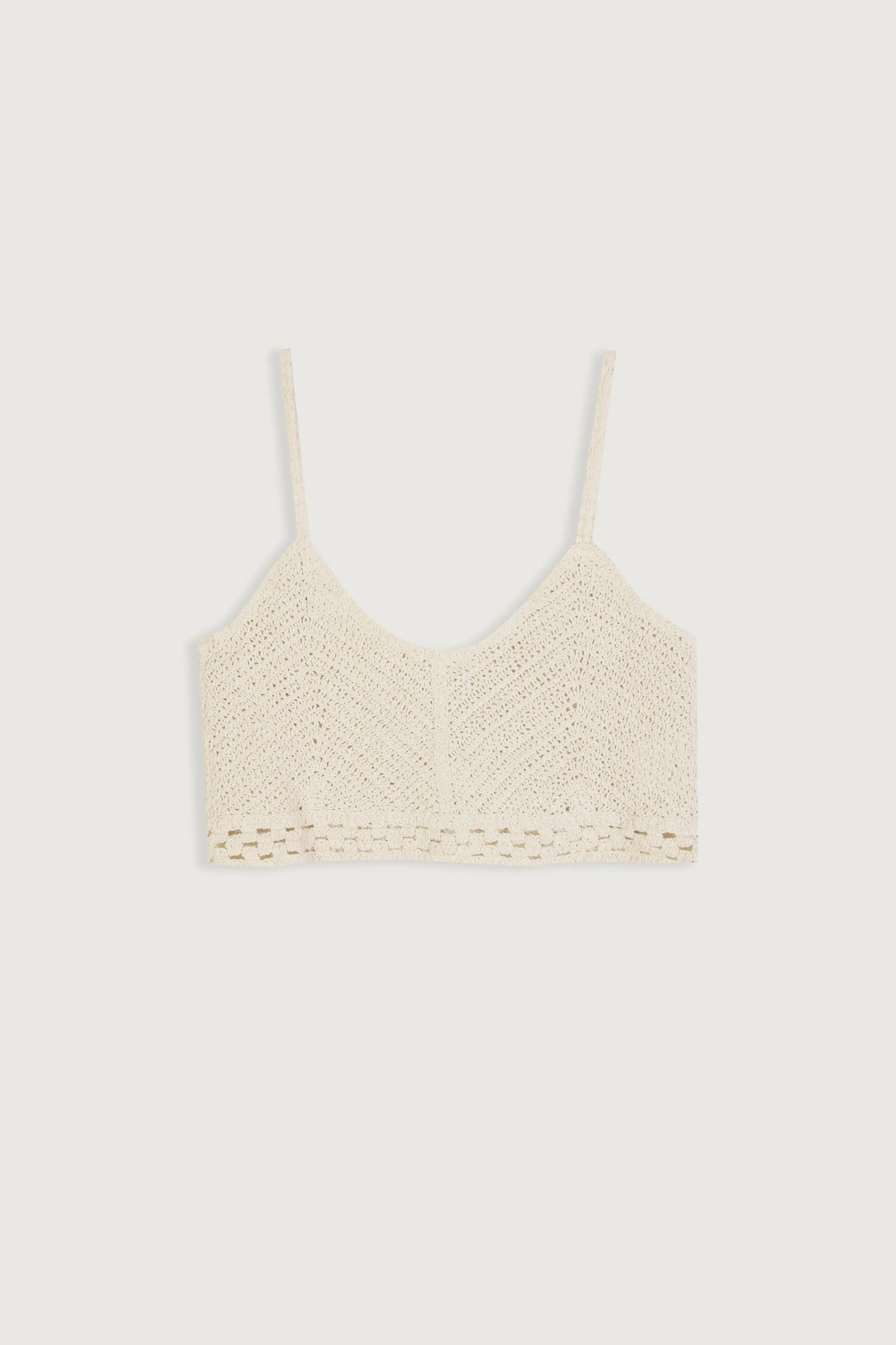 CROPPED CROCHET KNIT TANK