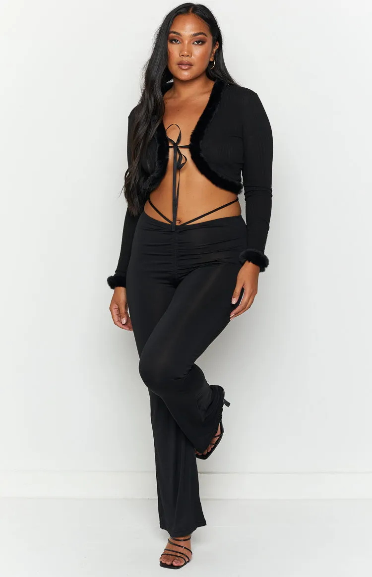 Darlah Black Tie Up Cardi