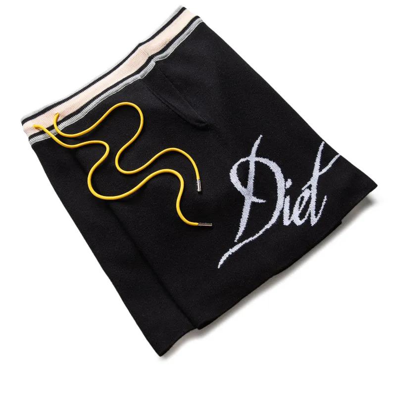 Diet Starts Monday Knitted Script Shorts - Black