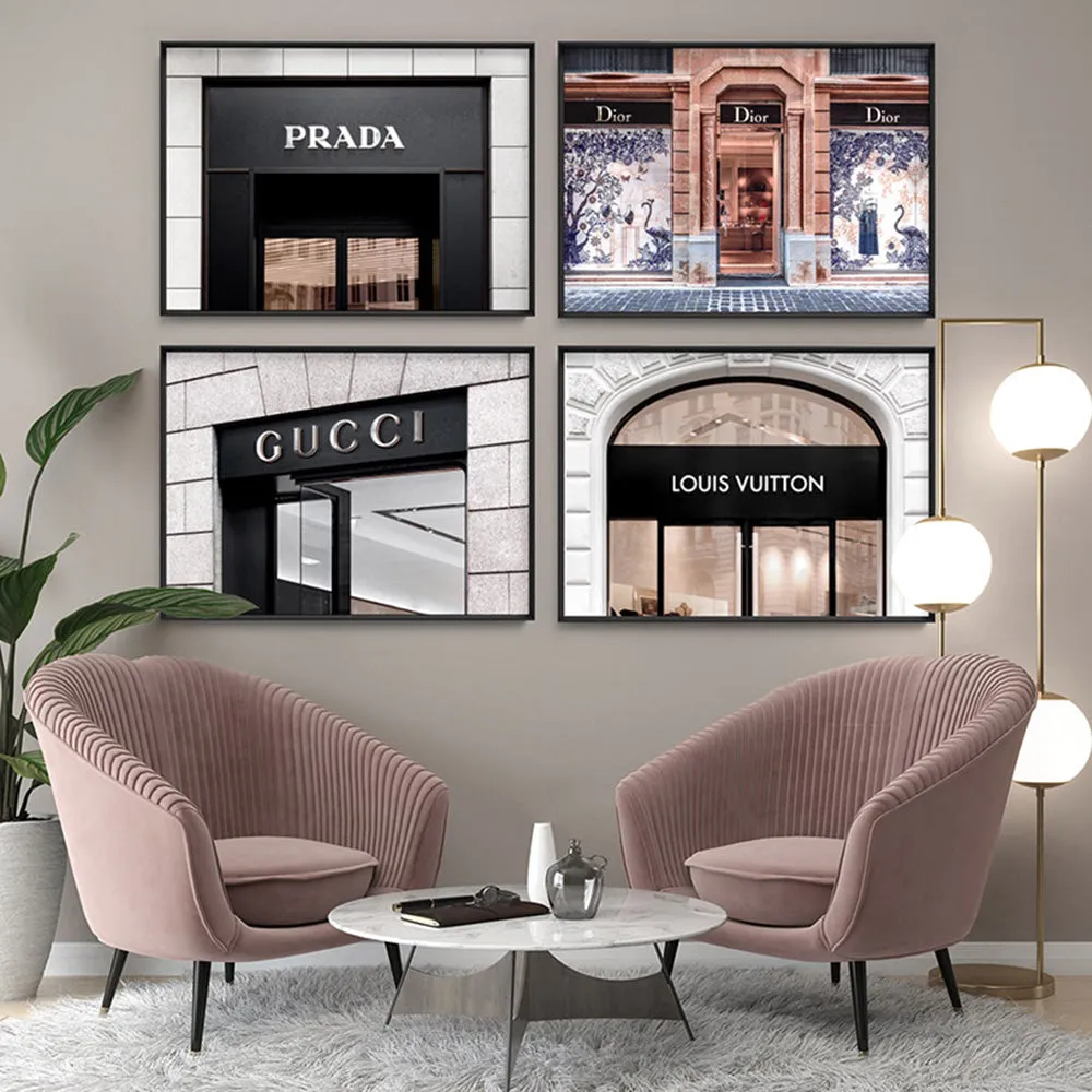 Dior Store in Blush & Blue - Art Print