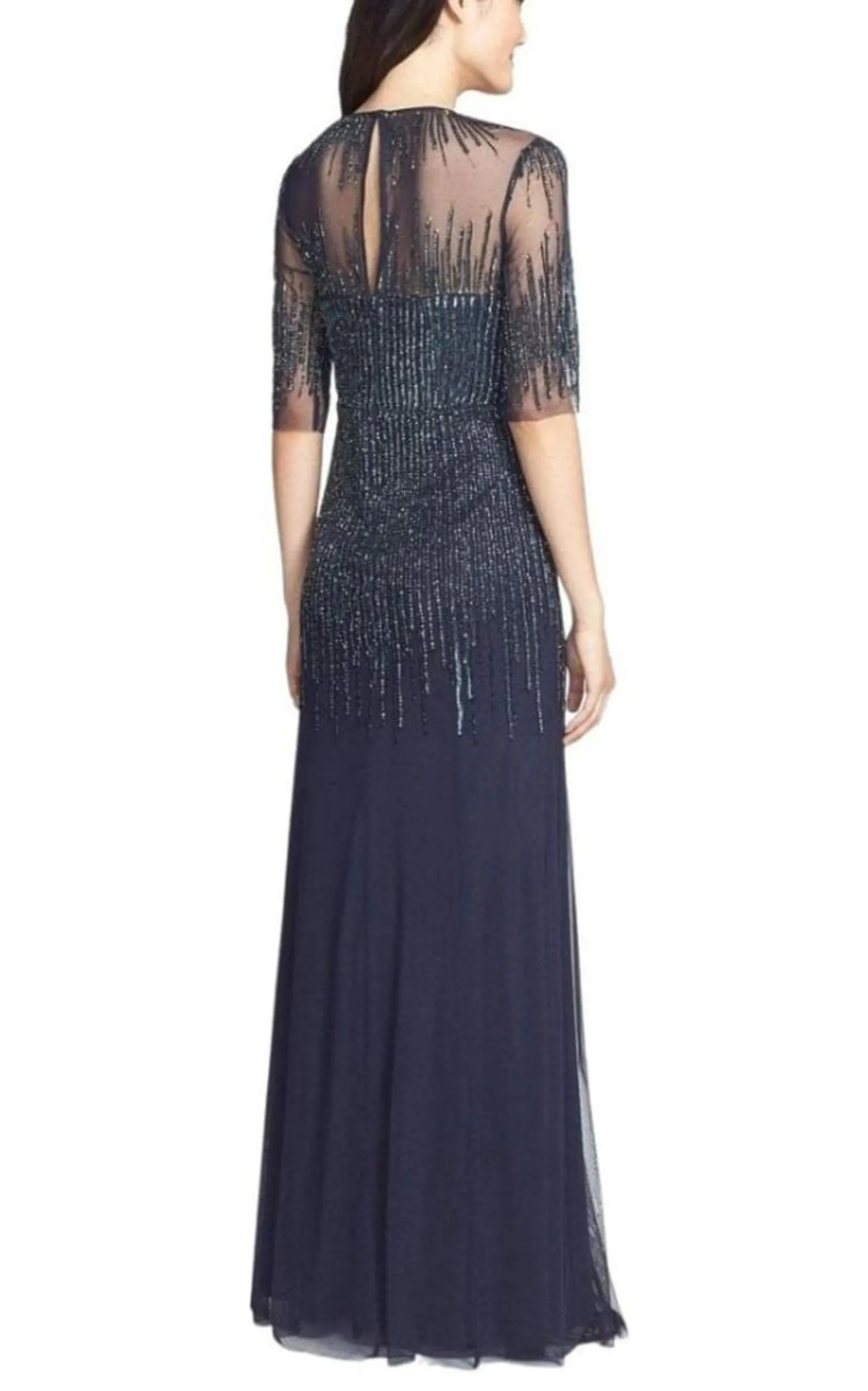 Embellished Illusion Jewel Sheath Gown