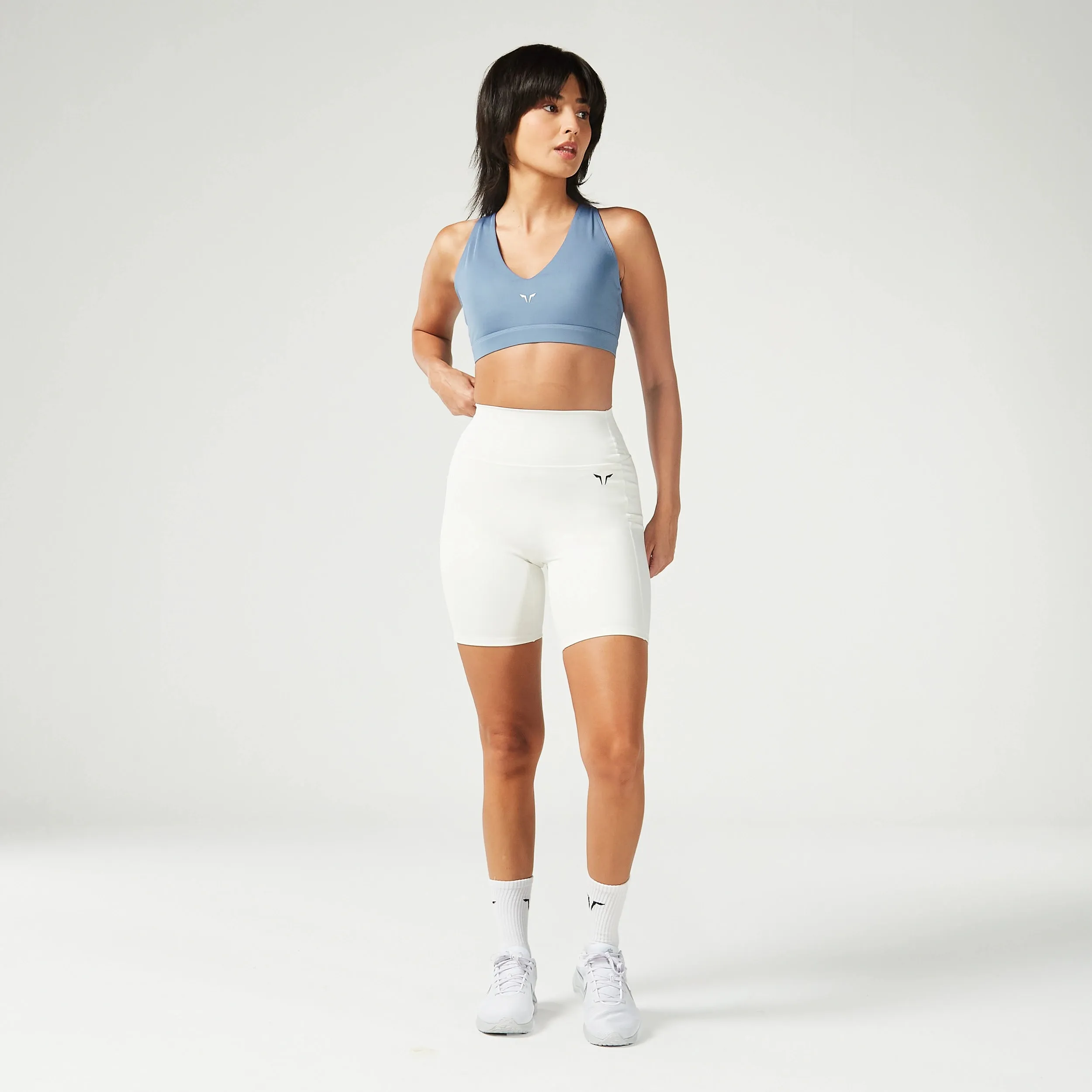 Essential ACT 7" Double Layered Cycling Shorts - Pearl White