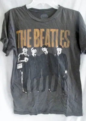 EUC Genuine MENS BEATLES 1960s CLASSIC ROCK BAND 100% T-SHIRT M BROWN Music