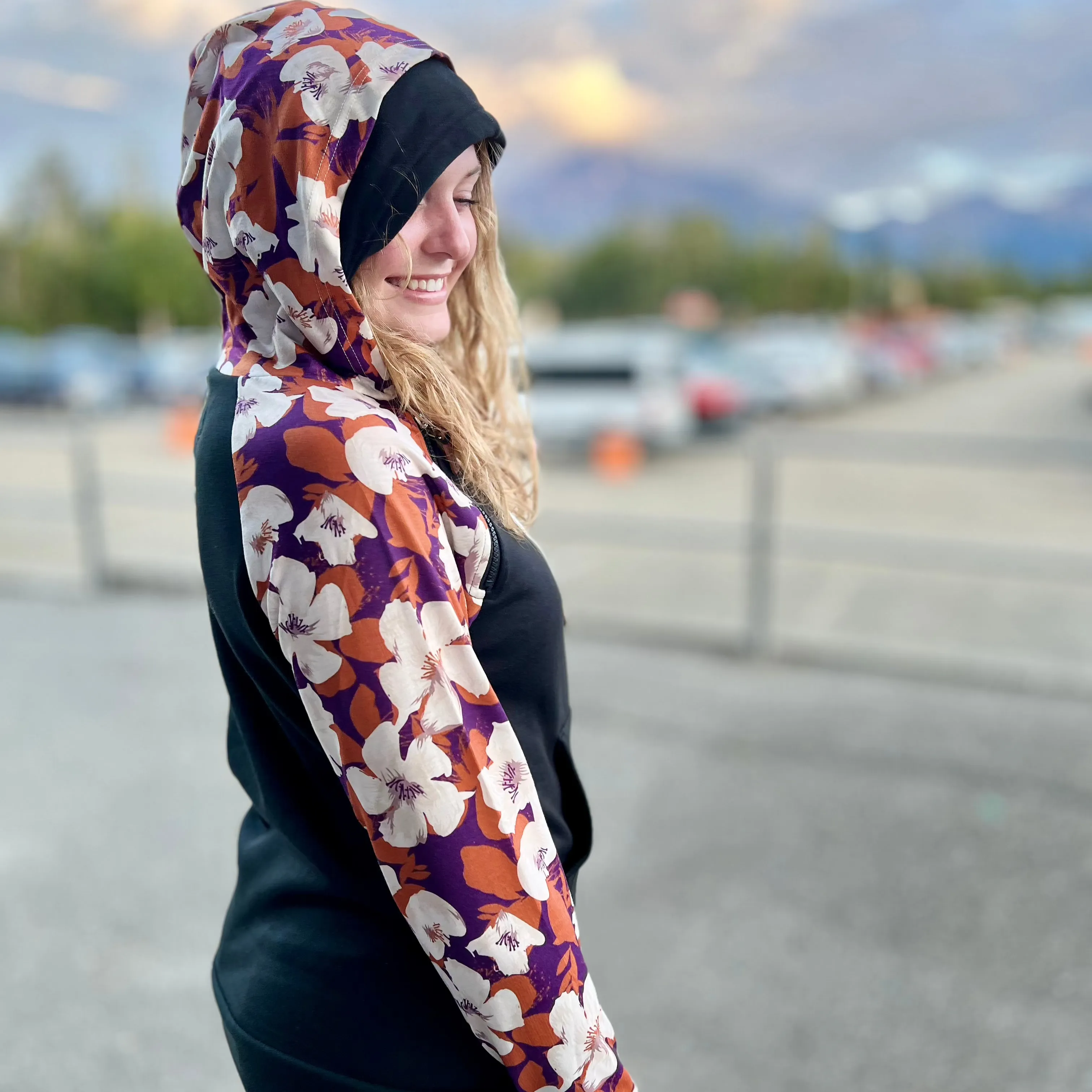 Fall Flower Sleeve Hoodie