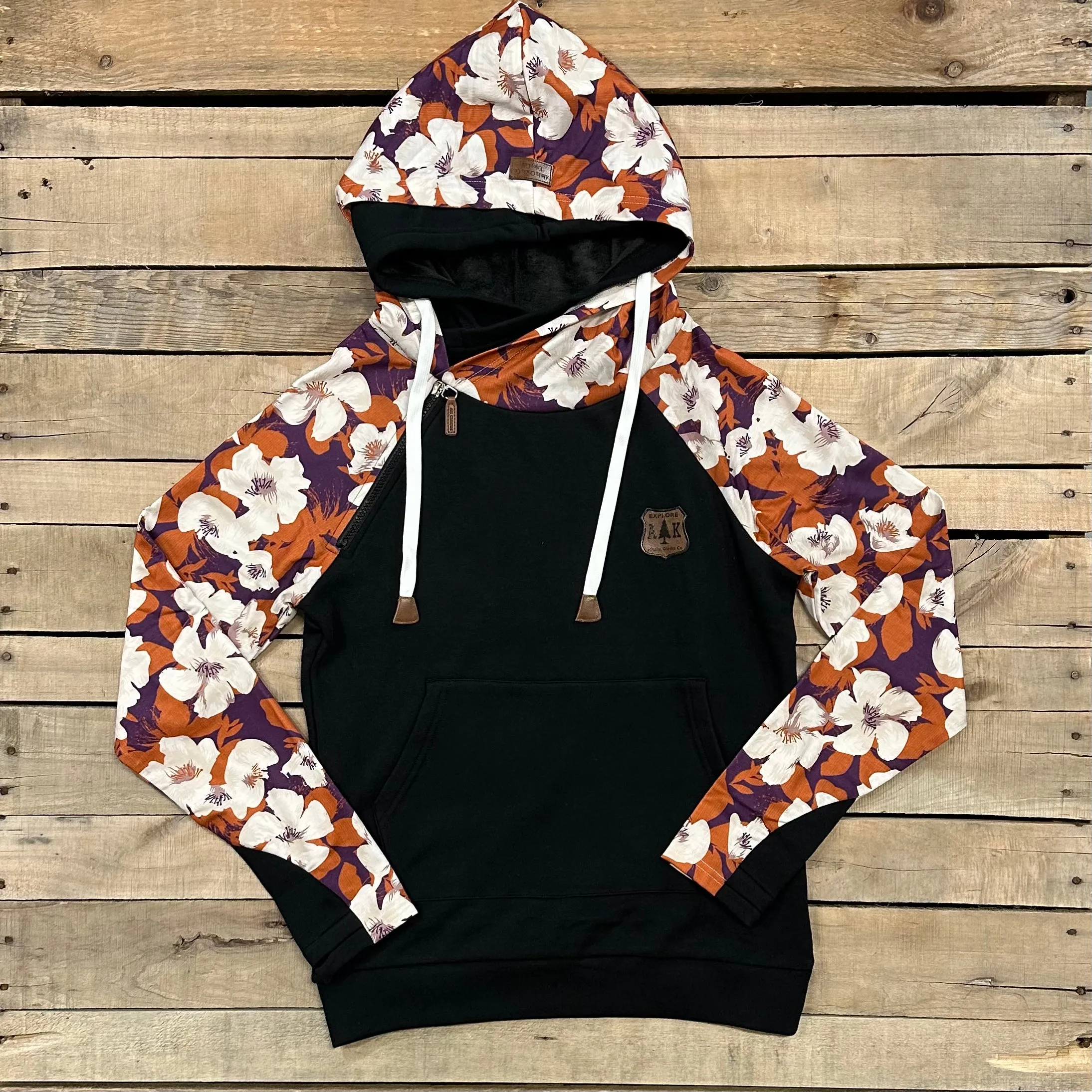 Fall Flower Sleeve Hoodie