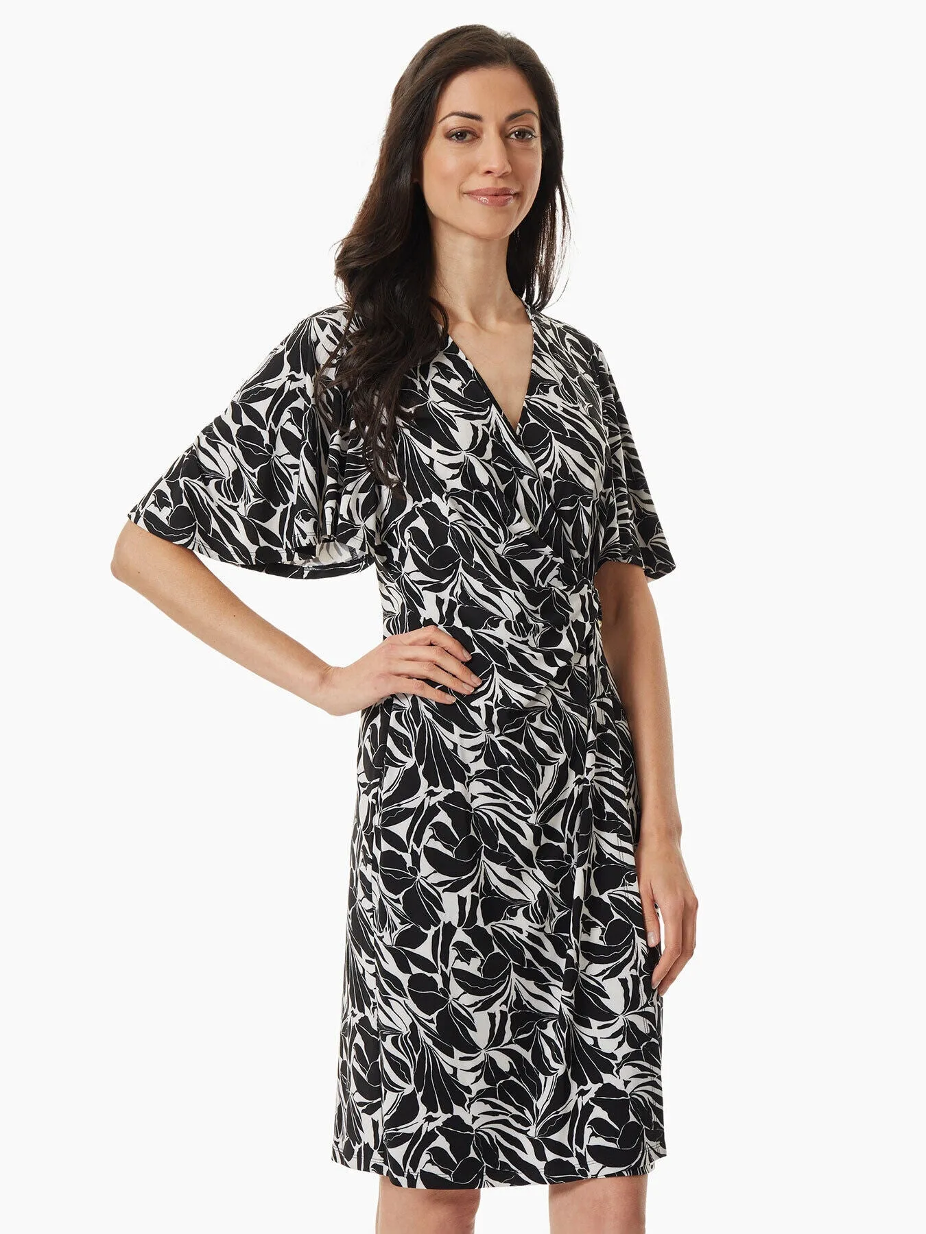 Flutter Sleeve Wrap Dress