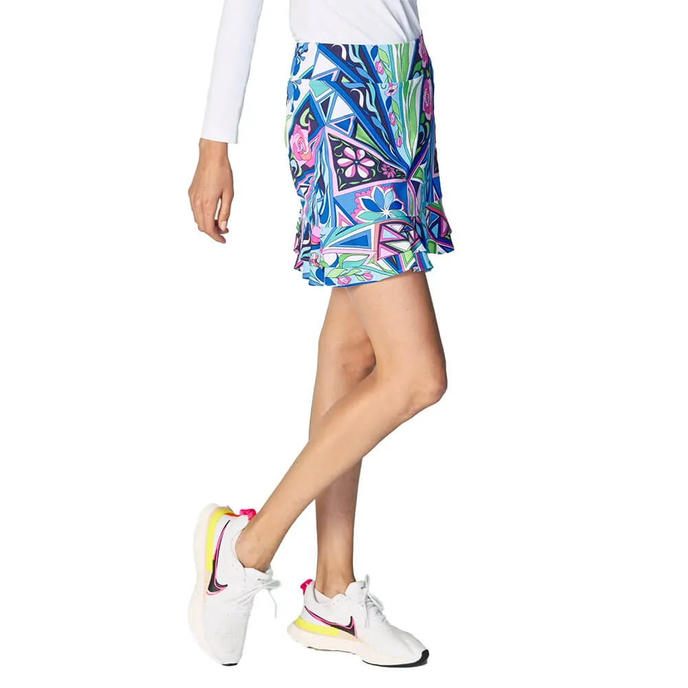 G Lifestyle 16-Inch Bermuda Double Ruffle Tennis Skort - Multi