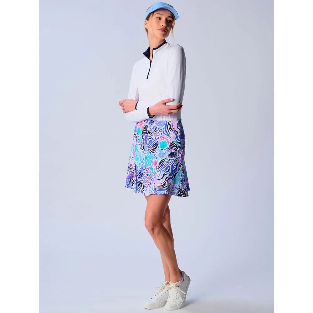 G Lifestyle 17-Inch Flare Skort - Blue Sea Wave