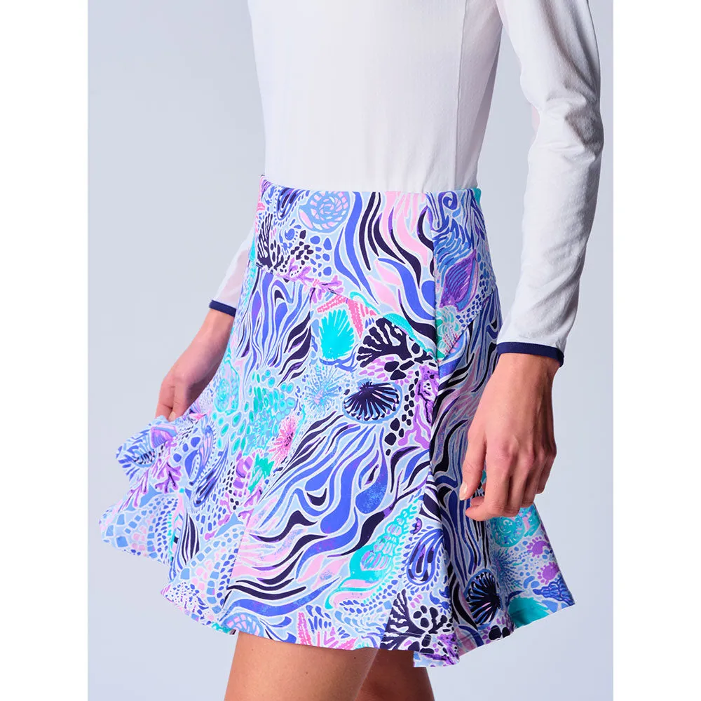 G Lifestyle 17-Inch Flare Skort - Blue Sea Wave