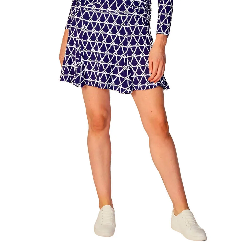 G Lifestyle Nautical 17-Inch Flare Skort - True Navy