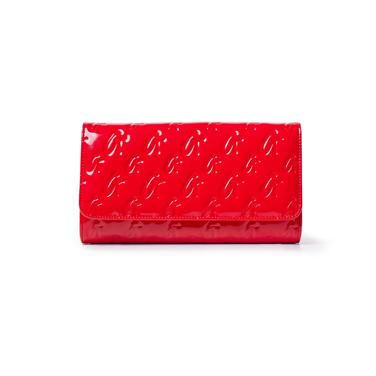 GLAM-AHOLIC MONOGRAM TRAVEL WALLET MIRROR RED