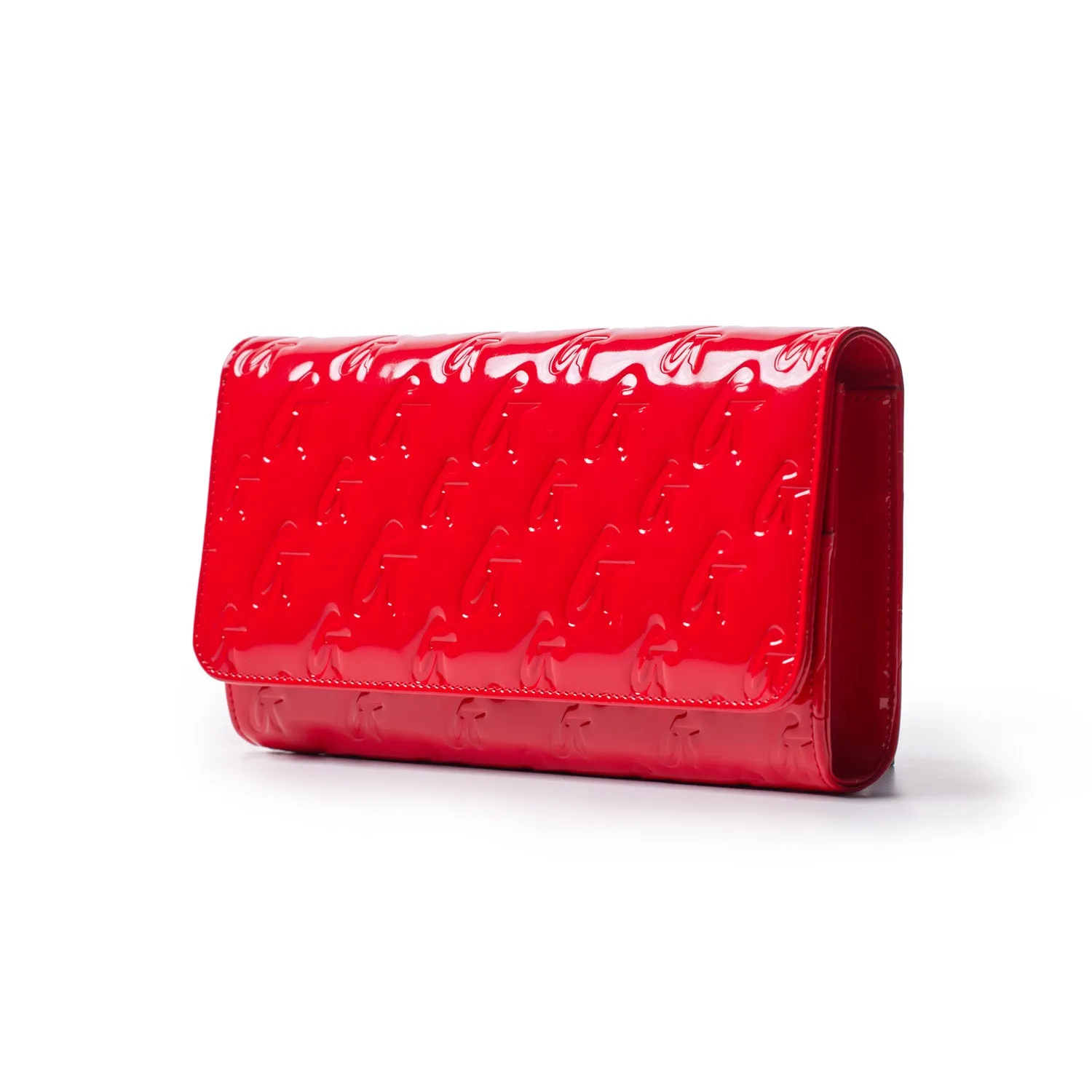 GLAM-AHOLIC MONOGRAM TRAVEL WALLET MIRROR RED