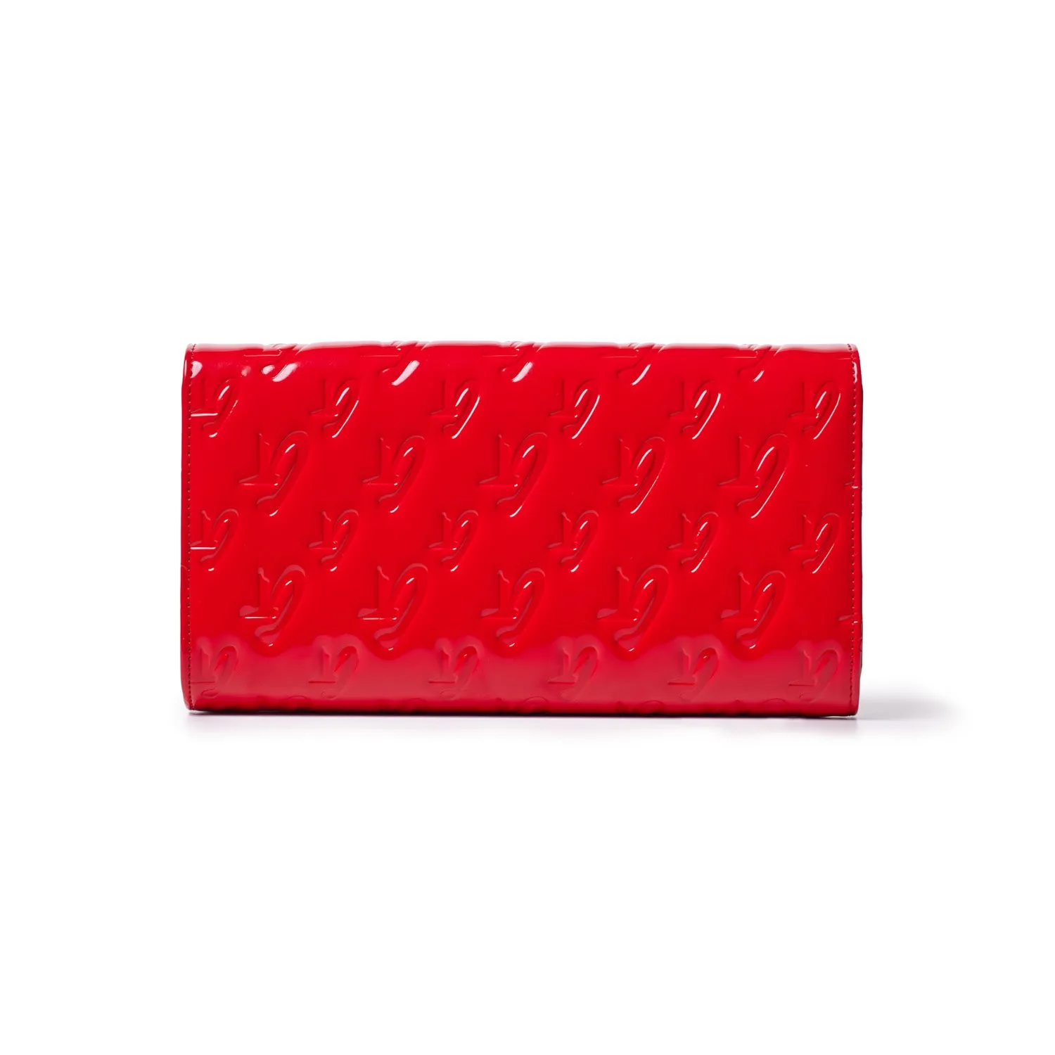 GLAM-AHOLIC MONOGRAM TRAVEL WALLET MIRROR RED