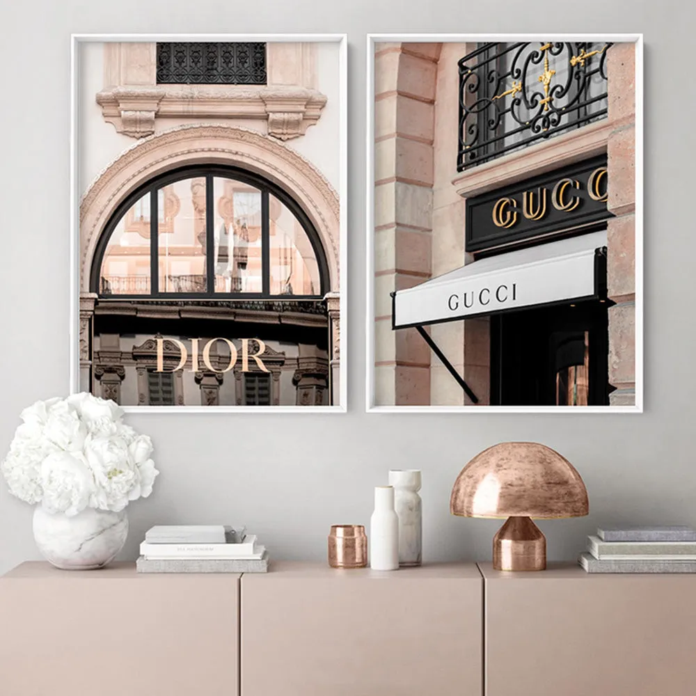 Gucci Facade in Blush - Art Print