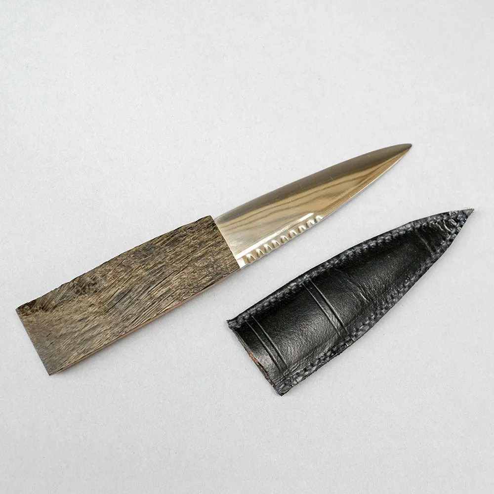 Hand made Sgian Dubh with Oak Whiskey Cask Handle