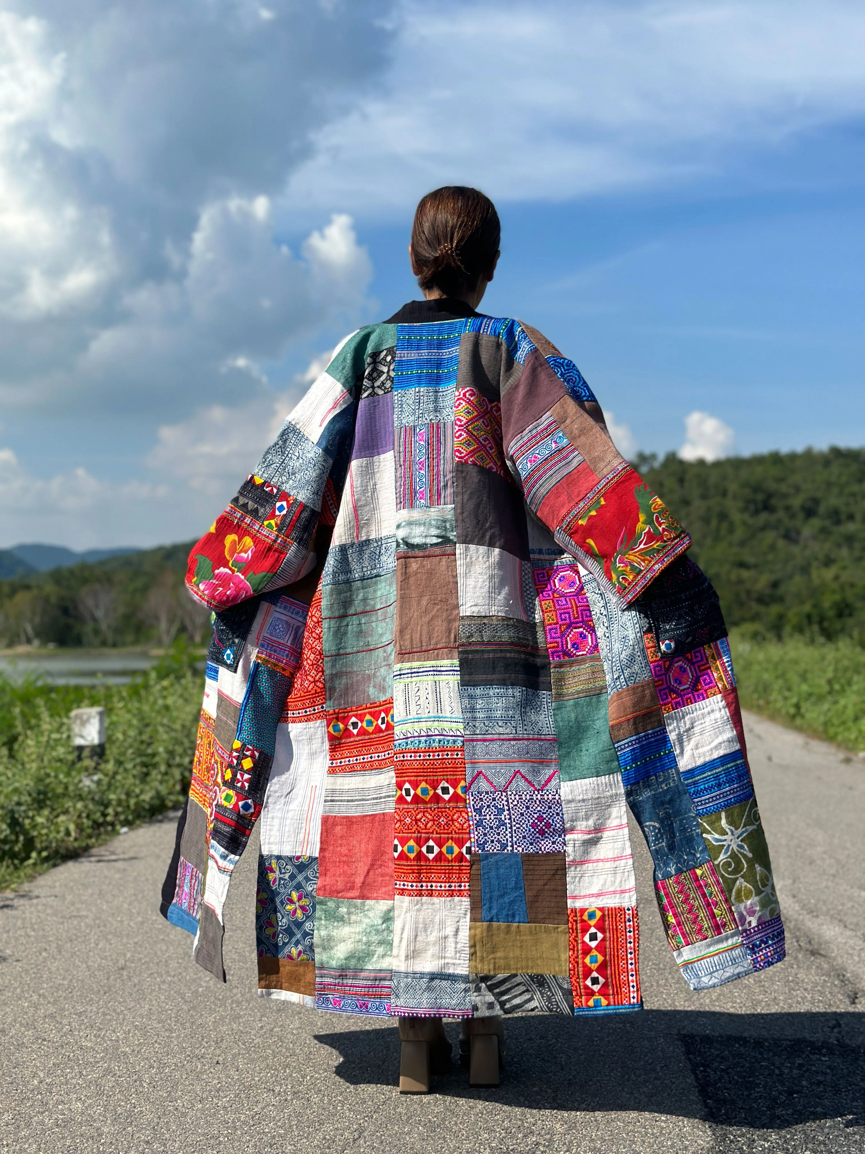 Hill tribe patchwork cardigan jacket