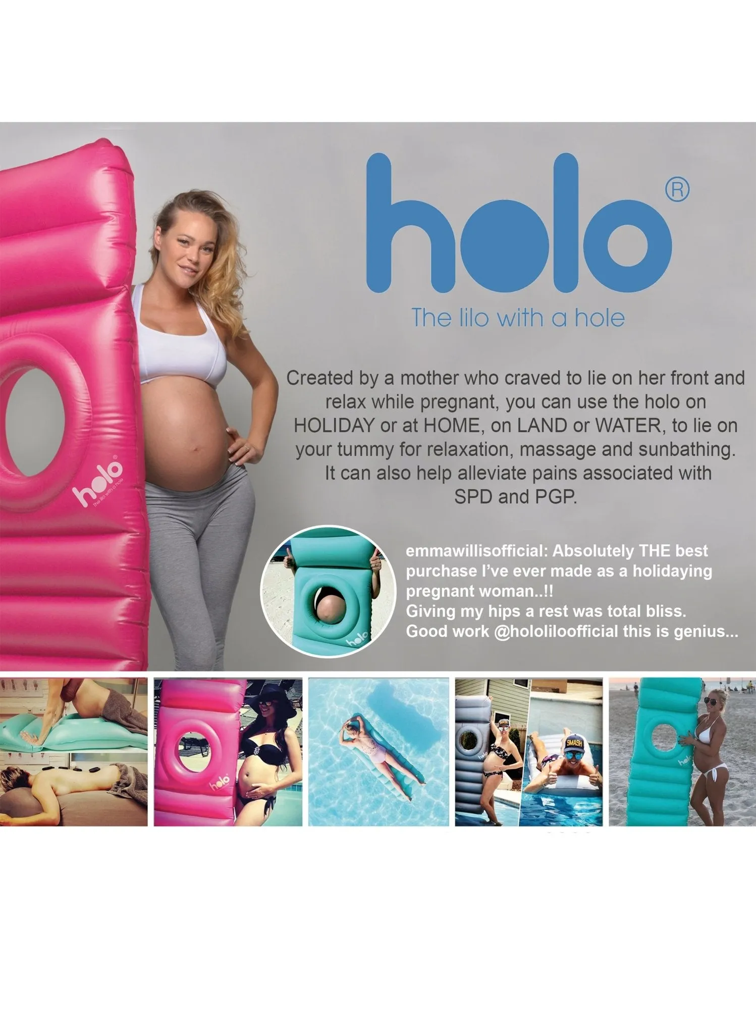 Holo  Inflatable Lilo - Green