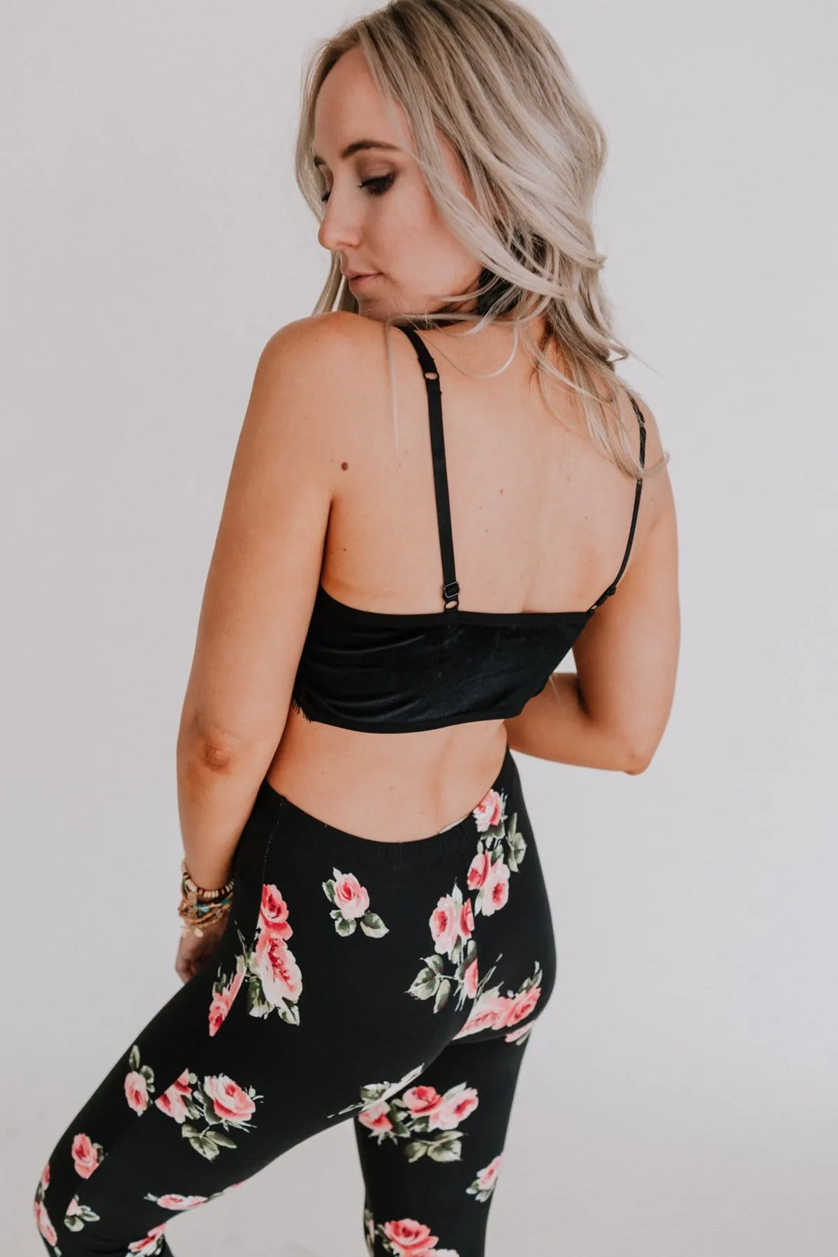 Jessa Velvet and Lace Cami - Black