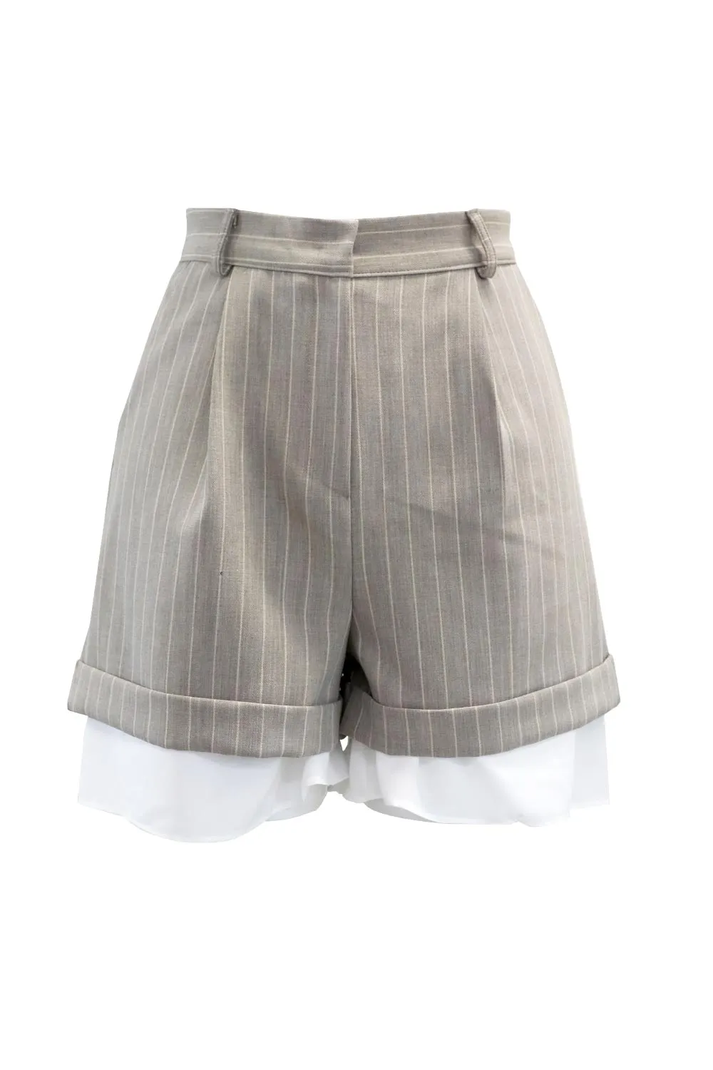 Jessica Chiffon Layered Pinstripe Shorts